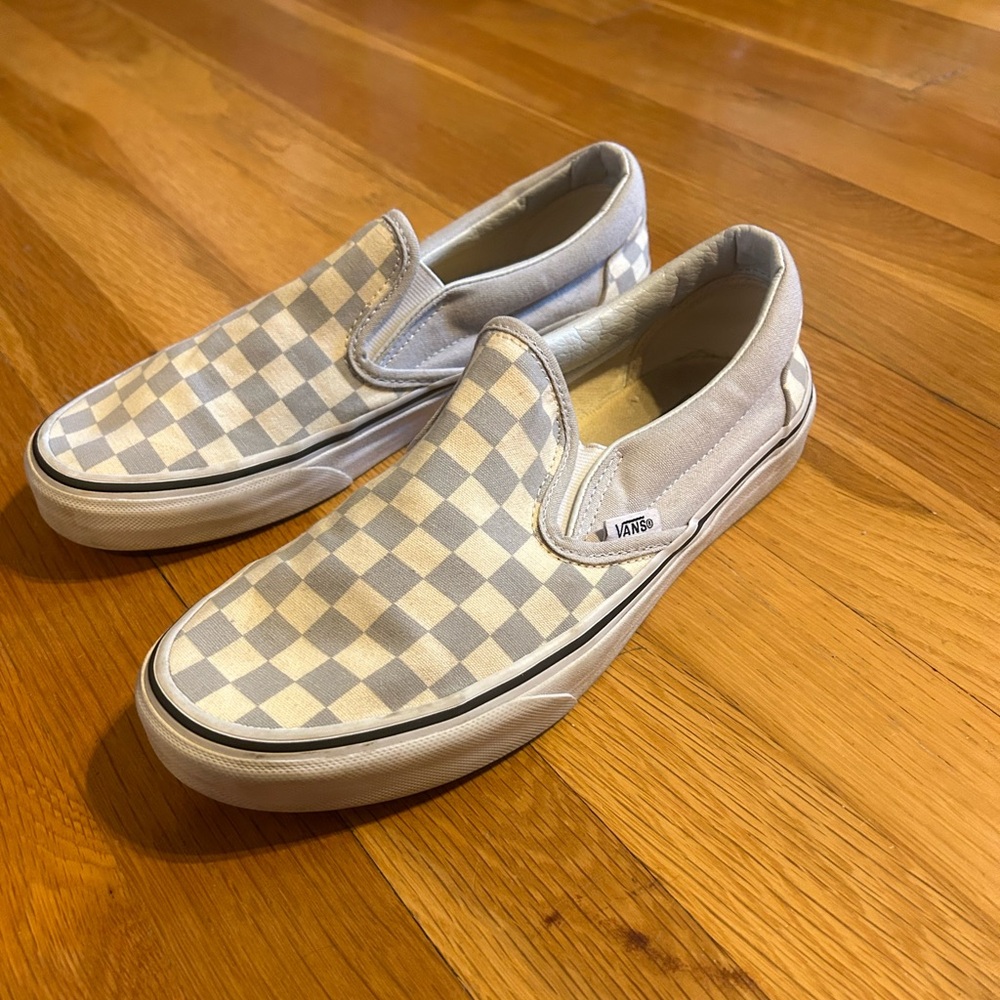 Blue checkered Vans